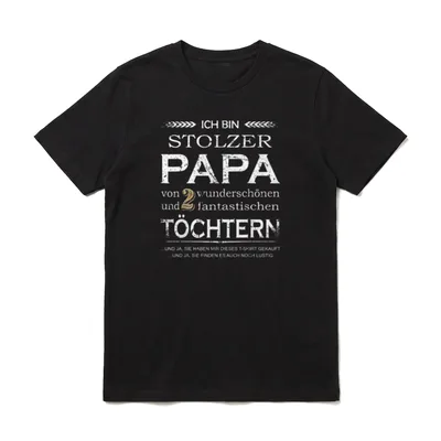Vatertagsgeschenk stolzer Papa zwei T-Shirt – Klassisches T-Shirt in Schwarz