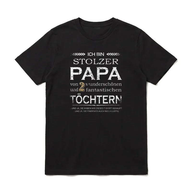 Vatertagsgeschenk stolzer Papa zwei T-Shirt – Klassisches T-Shirt in Schwarz