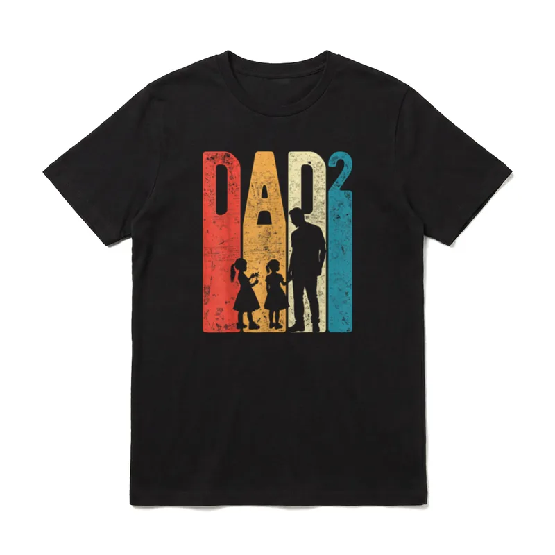 Papa Squared Vatertag Zwei T-Shirt – Klassisches T-Shirt in Schwarz