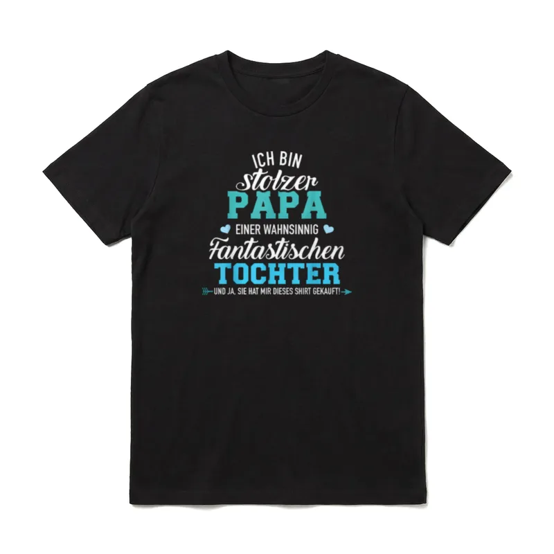 Ich bin stolzer Papa T-Shirt – Klassisches T-Shirt in Schwarz