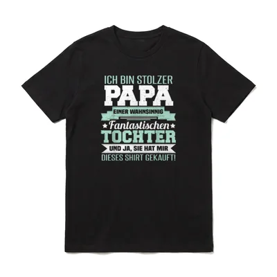 Ich bin stolzer Papa T-Shirt – Klassisches T-Shirt in Schwarz