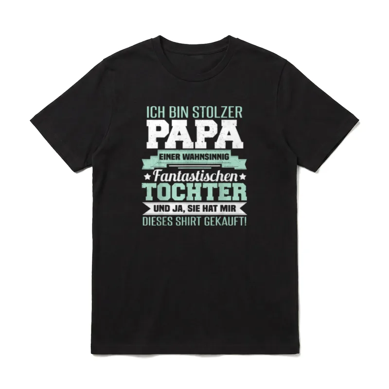 Ich bin stolzer Papa T-Shirt – Klassisches T-Shirt in Schwarz