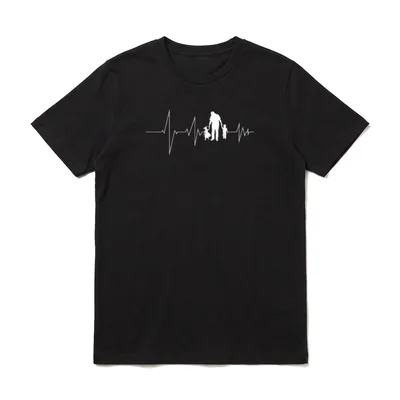 Vater Tochter Sohn mit Herzschlag T-Shirt – Klassisches T-Shirt in Schwarz