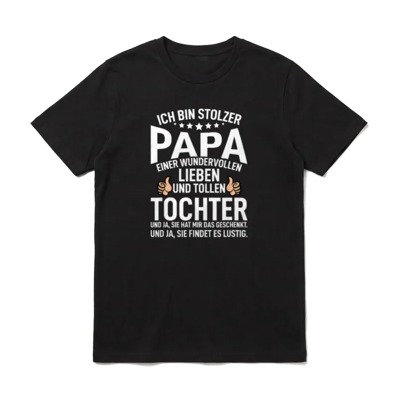 Ich bin stolzer Papa T-Shirt – Klassisches T-Shirt in Schwarz