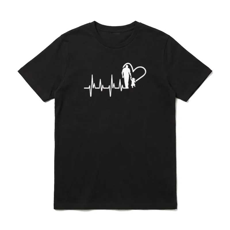 Vater und Tochter Herzschlag Papa & Tochter T-Shirt – Klassisches T-Shirt in Schwarz