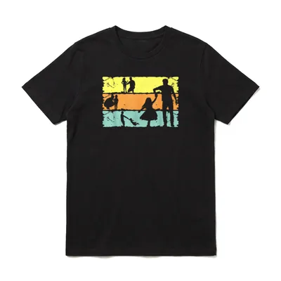 Vater Tochter Papa Retro T-Shirt – Klassisches T-Shirt in Schwarz