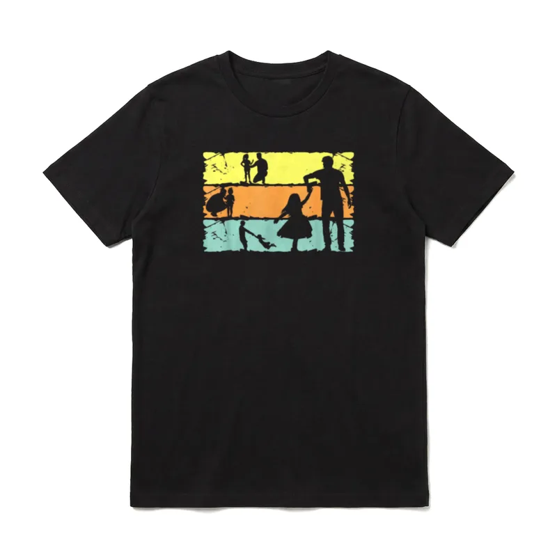 Vater Tochter Papa Retro T-Shirt – Klassisches T-Shirt in Schwarz