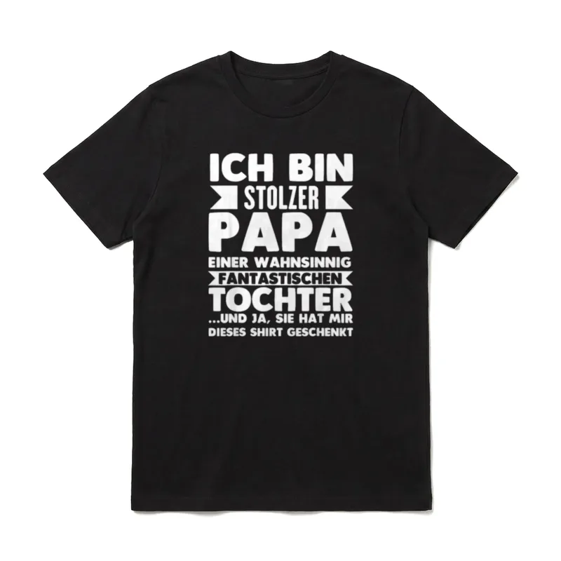 Vater Papa Tochter Spruch T-Shirt – Klassisches T-Shirt in Schwarz