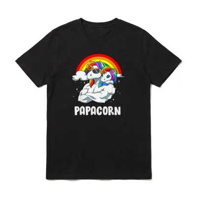 Vater-Tochter-Einhorn Papacorn Papa Einhorn T-Shirt – Klassisches T-Shirt in Schwarz