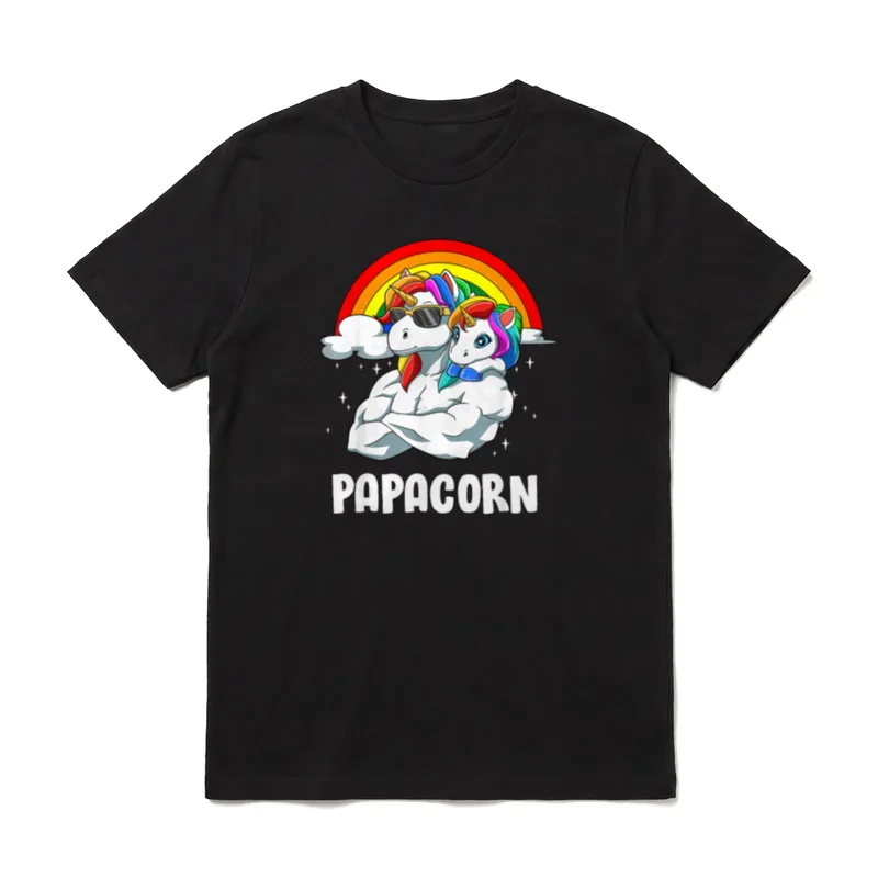 Vater-Tochter-Einhorn Papacorn Papa Einhorn T-Shirt – Klassisches T-Shirt in Schwarz