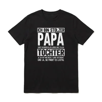 Ich bin stolzer Papa T-Shirt – Klassisches T-Shirt in Schwarz