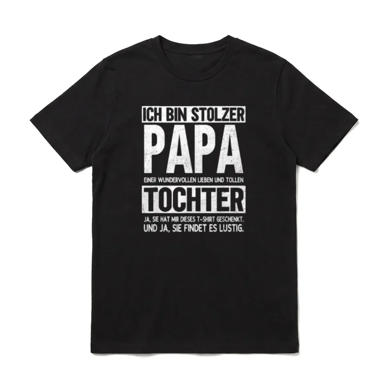 Ich bin stolzer Papa T-Shirt – Klassisches T-Shirt in Schwarz