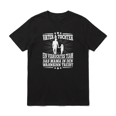 Vater Und Tochter Papa Lustiges T-Shirt – Klassisches T-Shirt in Schwarz