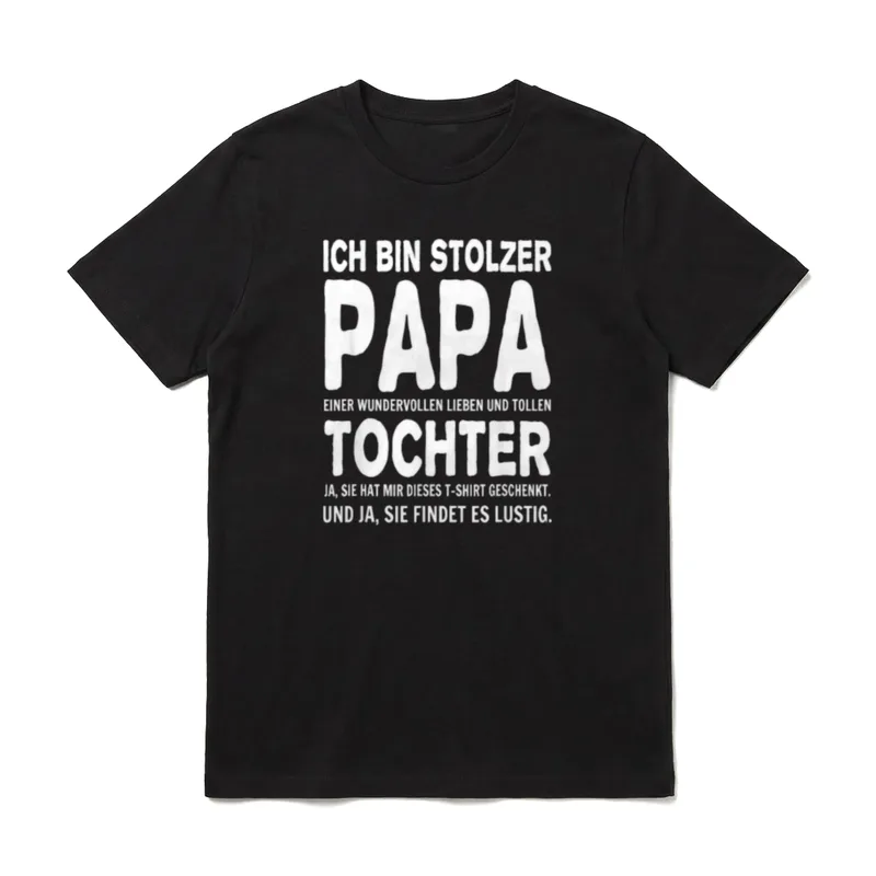 Vati Vater Ich bin T-Shirt – Ich bin stolzer Papa einer wunderbaren Tochter T-Shirt Design – Klassisches T-Shirt in Schwarz