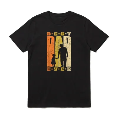 Best Dad Ever Retro T-Shirt – Klassisches T-Shirt in Schwarz