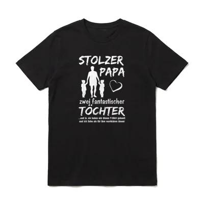 Stolzer Papa zwei Töchter T-Shirt – Klassisches T-Shirt in Schwarz