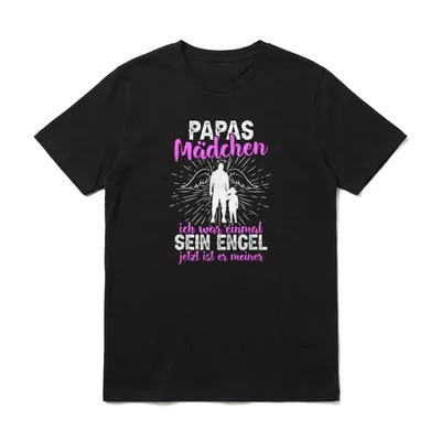 Papas Mädchen Engel Partnerlook T-Shirt – Klassisches T-Shirt in Schwarz