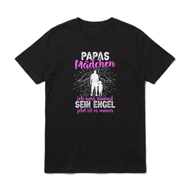 Papas Mädchen Engel Partnerlook T-Shirt – Klassisches T-Shirt in Schwarz