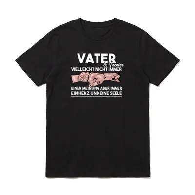 Papa und Tochter Partnerlook Vatertagsgeschenk T-Shirt – Klassisches T-Shirt in Schwarz