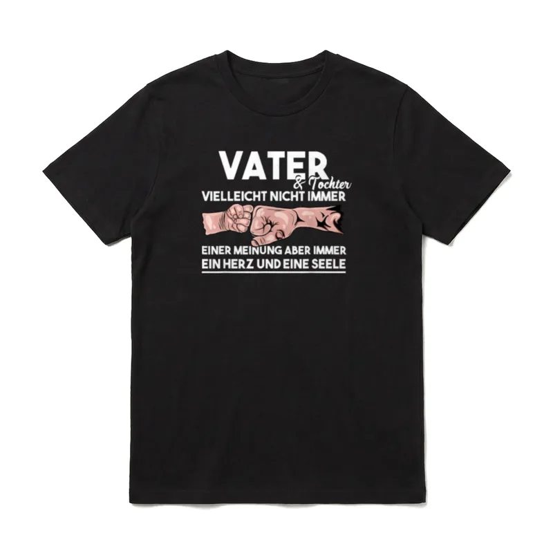 Papa und Tochter Partnerlook Vatertagsgeschenk T-Shirt – Klassisches T-Shirt in Schwarz