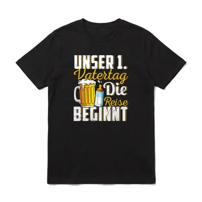 Unser 1. Vatertag Partneroutfit T-Shirt – Klassisches T-Shirt in Schwarz