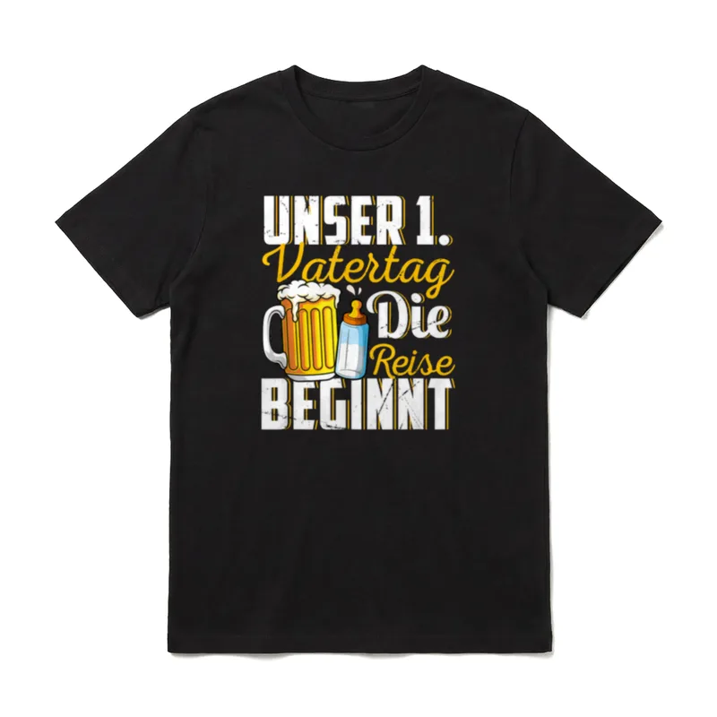 Unser 1. Vatertag Partneroutfit T-Shirt – Klassisches T-Shirt in Schwarz