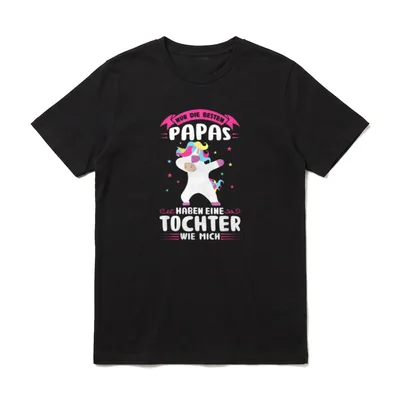 Tochter Vater Papa Einhorn T-Shirt – Klassisches T-Shirt in Schwarz