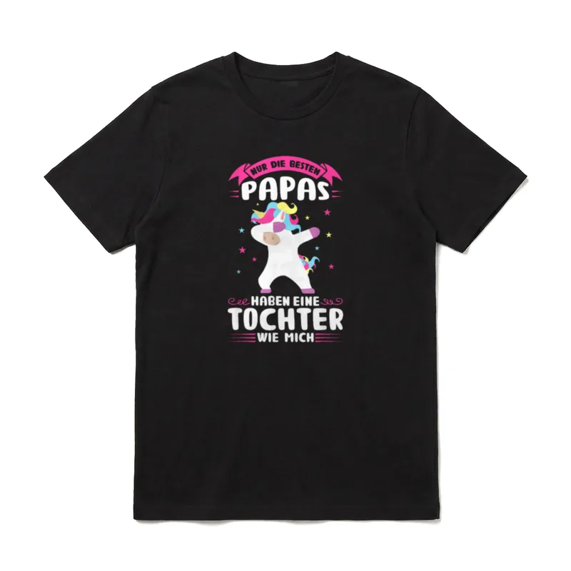 Tochter Vater Papa Einhorn T-Shirt – Klassisches T-Shirt in Schwarz