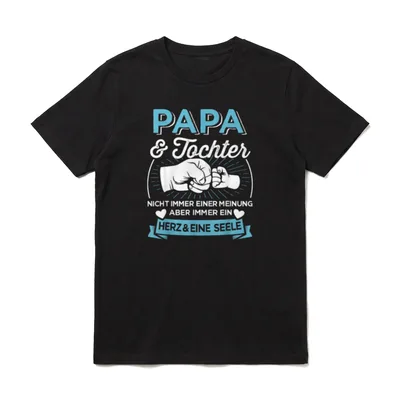 Papa Tochter Herz Seele T-Shirt – Klassisches T-Shirt in Schwarz