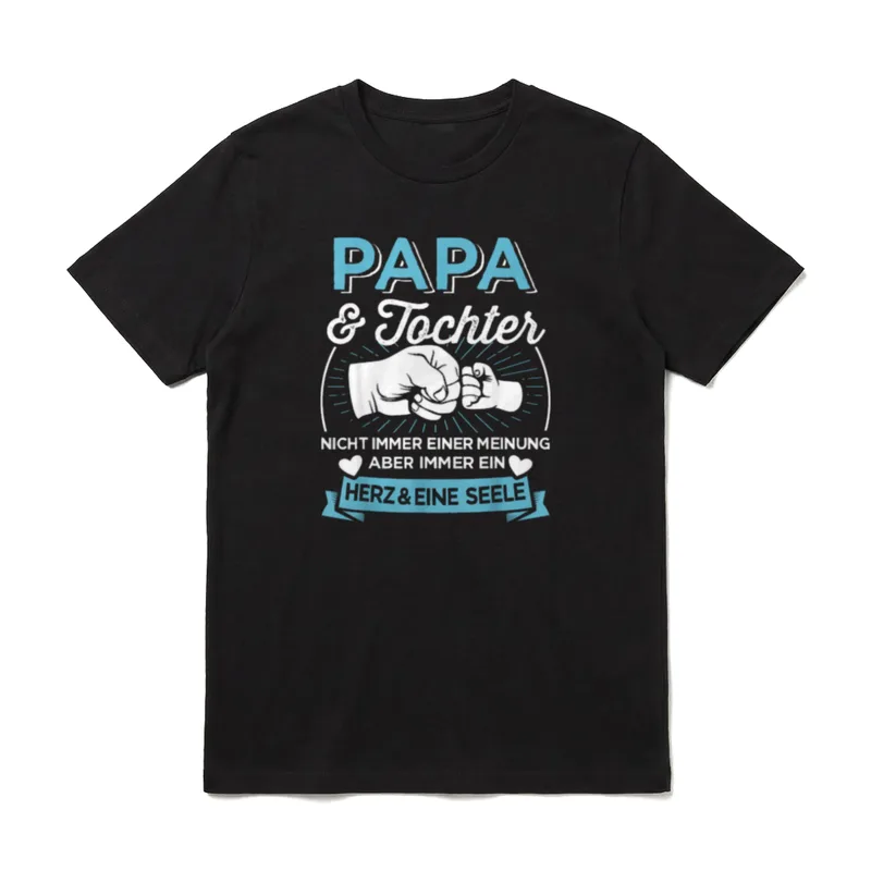 Papa Tochter Herz Seele T-Shirt – Klassisches T-Shirt in Schwarz
