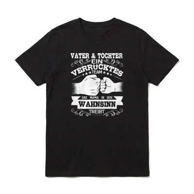 Partner T-Shirt Papa Tochter – Vater und Tochter Fingerschnippen Spruch auf weißem Druck – Klassisches T-Shirt in Schwarz