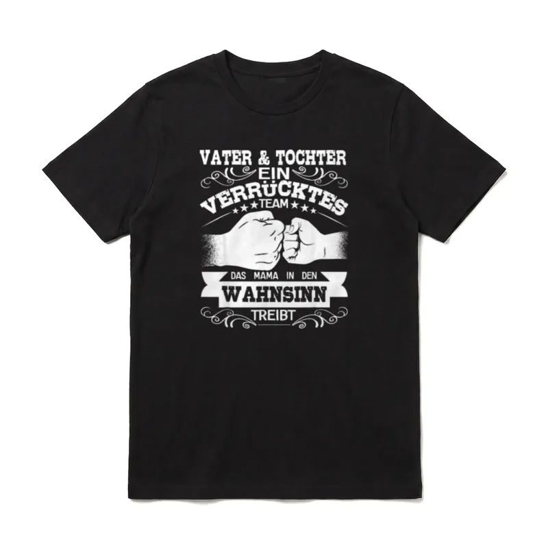 Partner T-Shirt Papa Tochter – Vater und Tochter Fingerschnippen Spruch auf weißem Druck – Klassisches T-Shirt in Schwarz