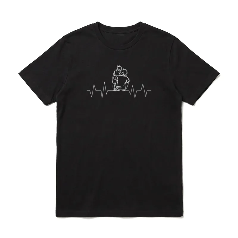Vater Und Tochter Herzschlag T-Shirt – Klassisches T-Shirt in Schwarz