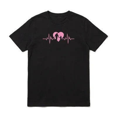Vater und Tochter Herzschlag T-Shirt – Klassisches T-Shirt in Schwarz
