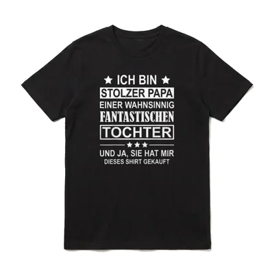 Ich Bin Stolzer Papa Vater T-Shirt – Klassisches T-Shirt in Schwarz