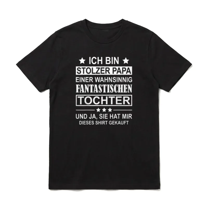 Ich Bin Stolzer Papa Vater T-Shirt – Klassisches T-Shirt in Schwarz