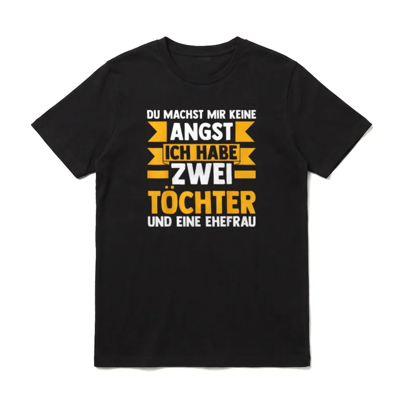 Ich habe zwei Töchter Papa T-Shirt – Klassisches T-Shirt in Schwarz