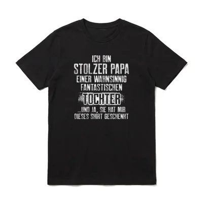 Stolzer Papa Tochter Vatertag T-Shirt – Klassisches T-Shirt in Schwarz