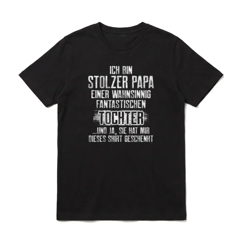 Stolzer Papa Tochter Vatertag T-Shirt – Klassisches T-Shirt in Schwarz