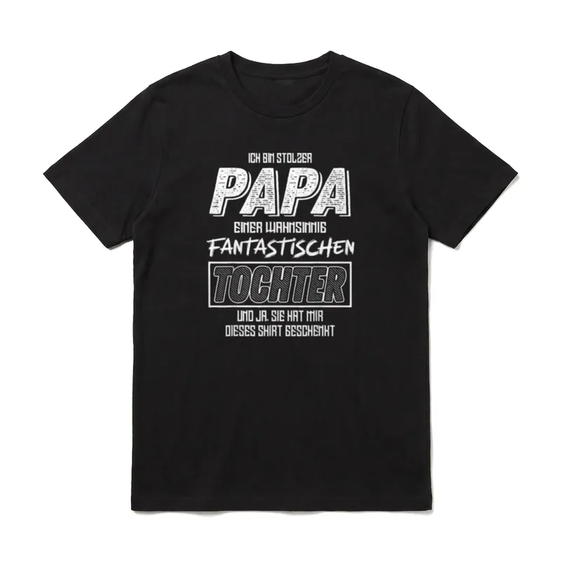 Ich bin stolzer Papa T-Shirt – Klassisches T-Shirt in Schwarz