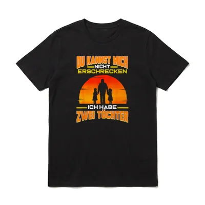 Papa Bester Vater mit zwei T-Shirt – Klassisches T-Shirt in Schwarz