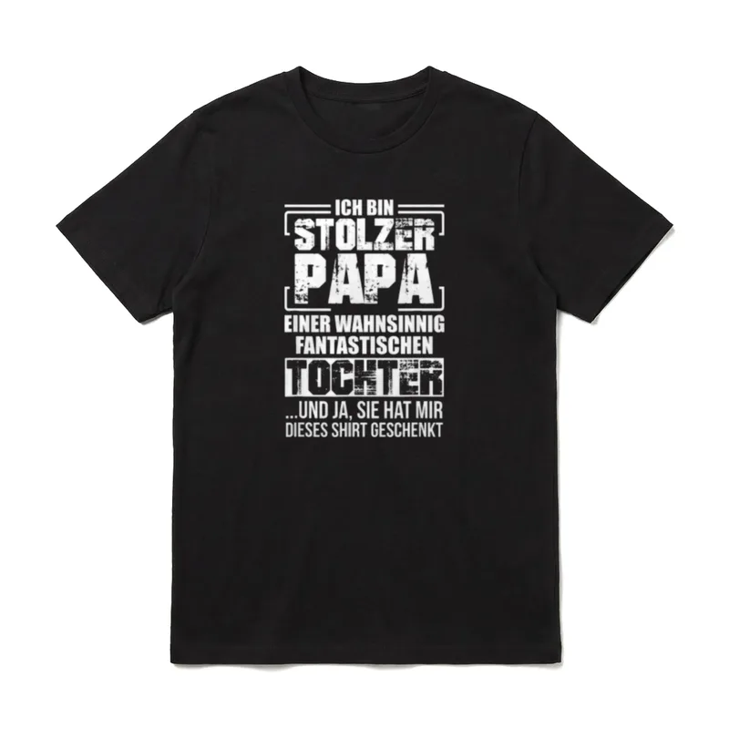 Ich bin stolzer Papa Tochter Geburtstag T-Shirt – Klassisches T-Shirt in Schwarz