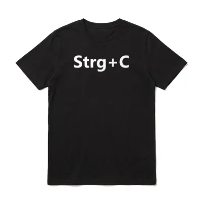 Strg C Vater Sohn T-Shirt – Weiße Aufschrift Strg + C – Klassisches T-Shirt in Schwarz