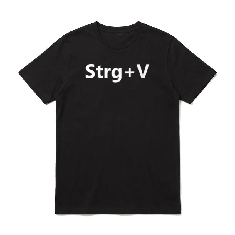 Strg V Vater Sohn T-Shirt – Weiße Schrift Strg + V auf neutralem grauen Untergrund – Klassisches T-Shirt in Schwarz