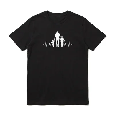 Heartbeat Vater Sohn Tochter T-Shirt – Klassisches T-Shirt in Schwarz