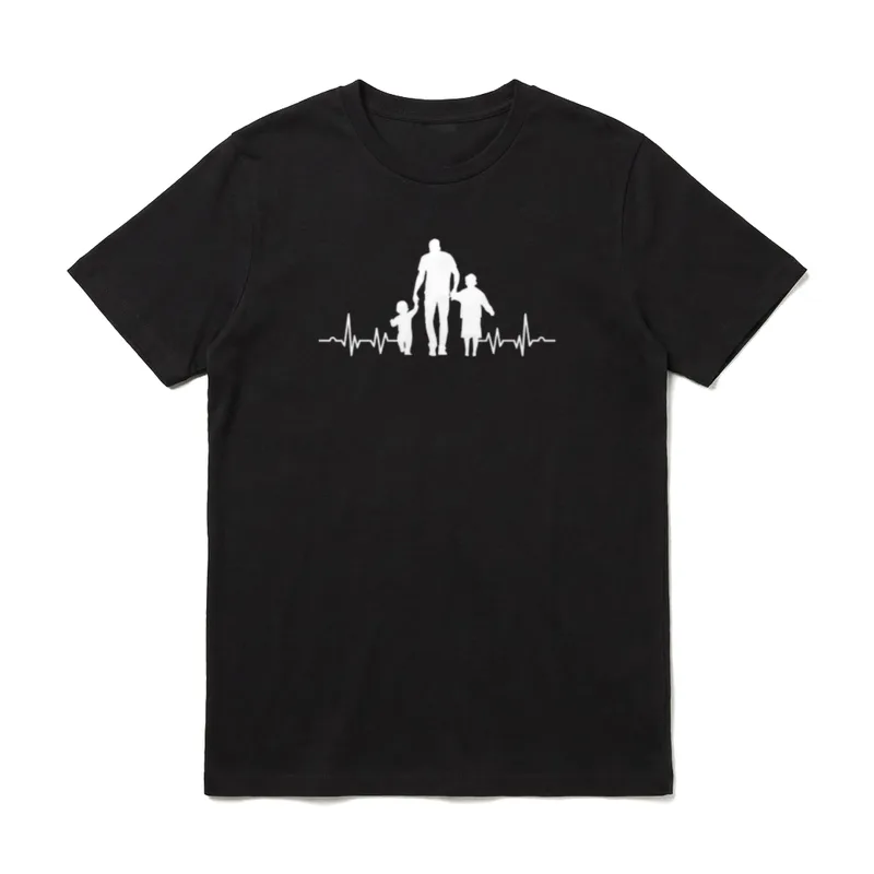 Heartbeat Vater Sohn Tochter T-Shirt – Klassisches T-Shirt in Schwarz