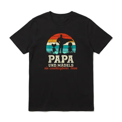 Team Papa Tochter Zwei T-Shirt – Klassisches T-Shirt in Schwarz