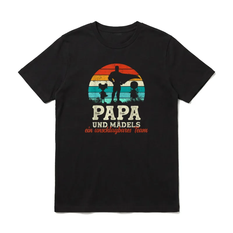 Team Papa Tochter Zwei T-Shirt – Klassisches T-Shirt in Schwarz
