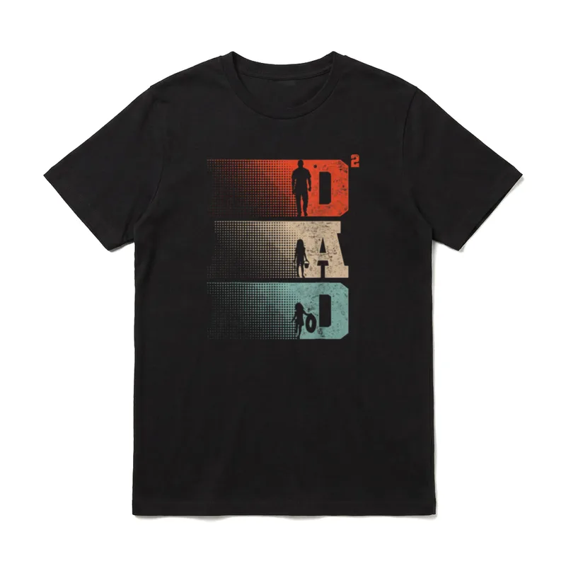 Papa Squared Vatertag Zwei Mädchen T-Shirt – Klassisches T-Shirt in Schwarz