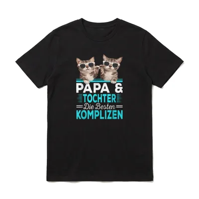 Papa und Tochter T-Shirt – Klassisches T-Shirt in Schwarz